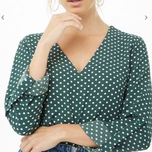 SOLD Green Polka Dot Blouse